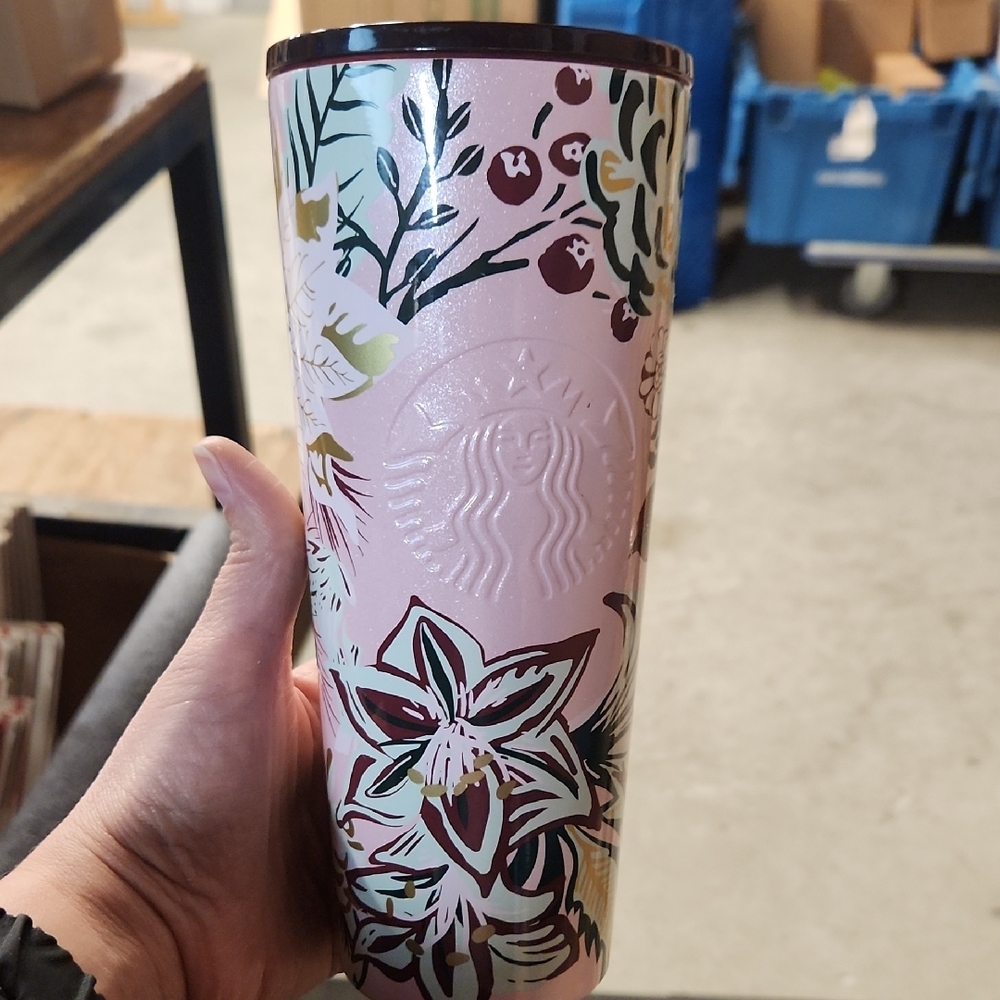 Starbucks Floral Pink Tumbler Stainless Steel